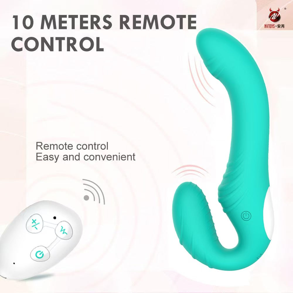 Vibrating Remote Control Strapless Strap On Dildo