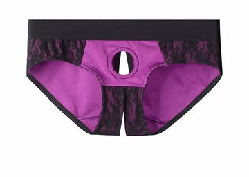 Purple Lace Sexy Strap On Underwear