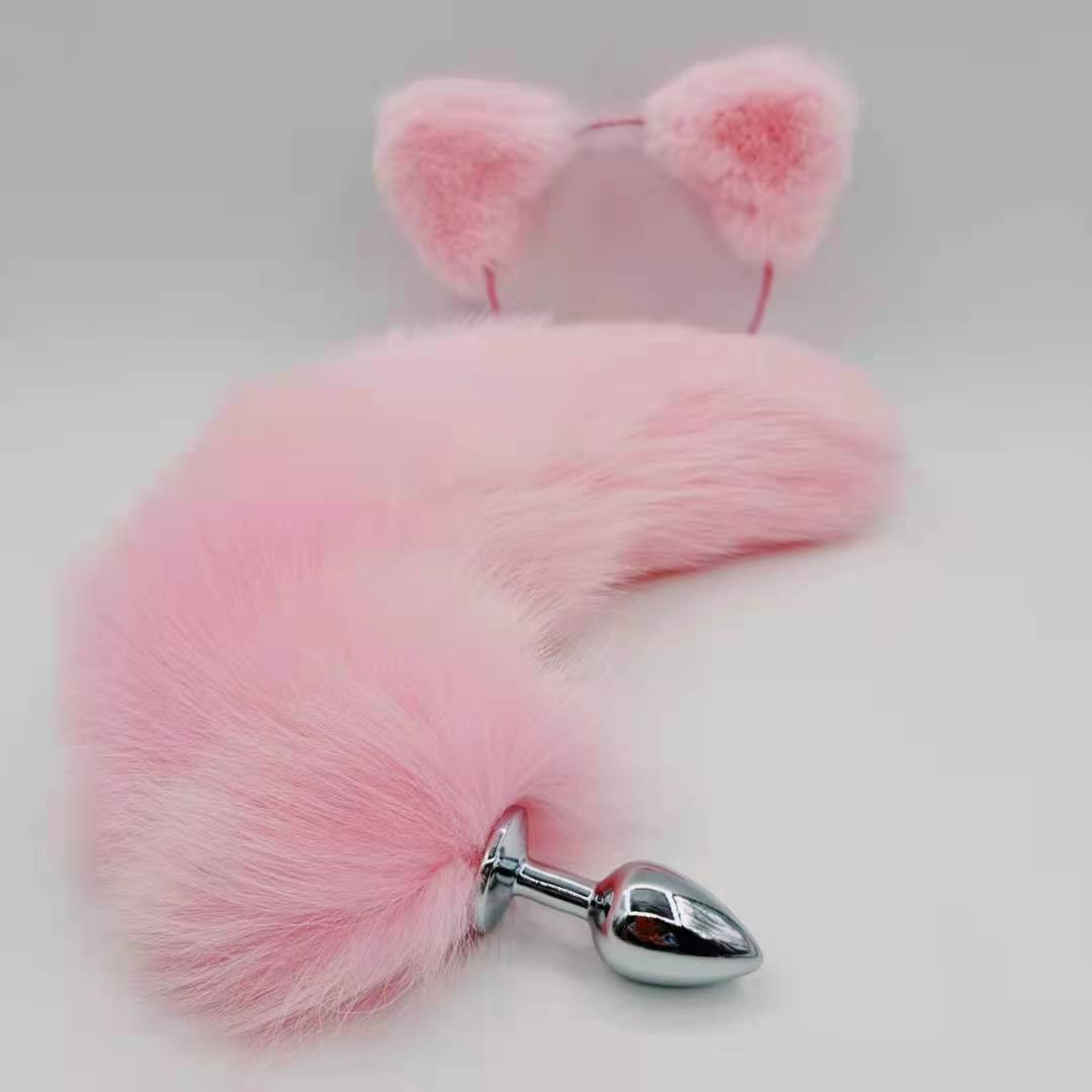 Pink Cute Furry Fox Tail Butt Plug