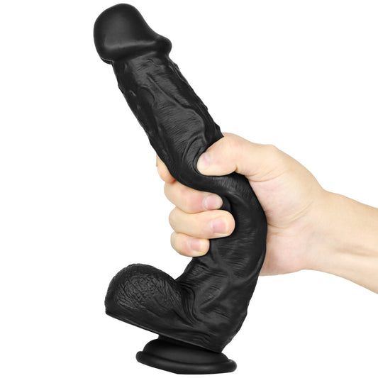 10inch Long Black Realistic Soft Dildo