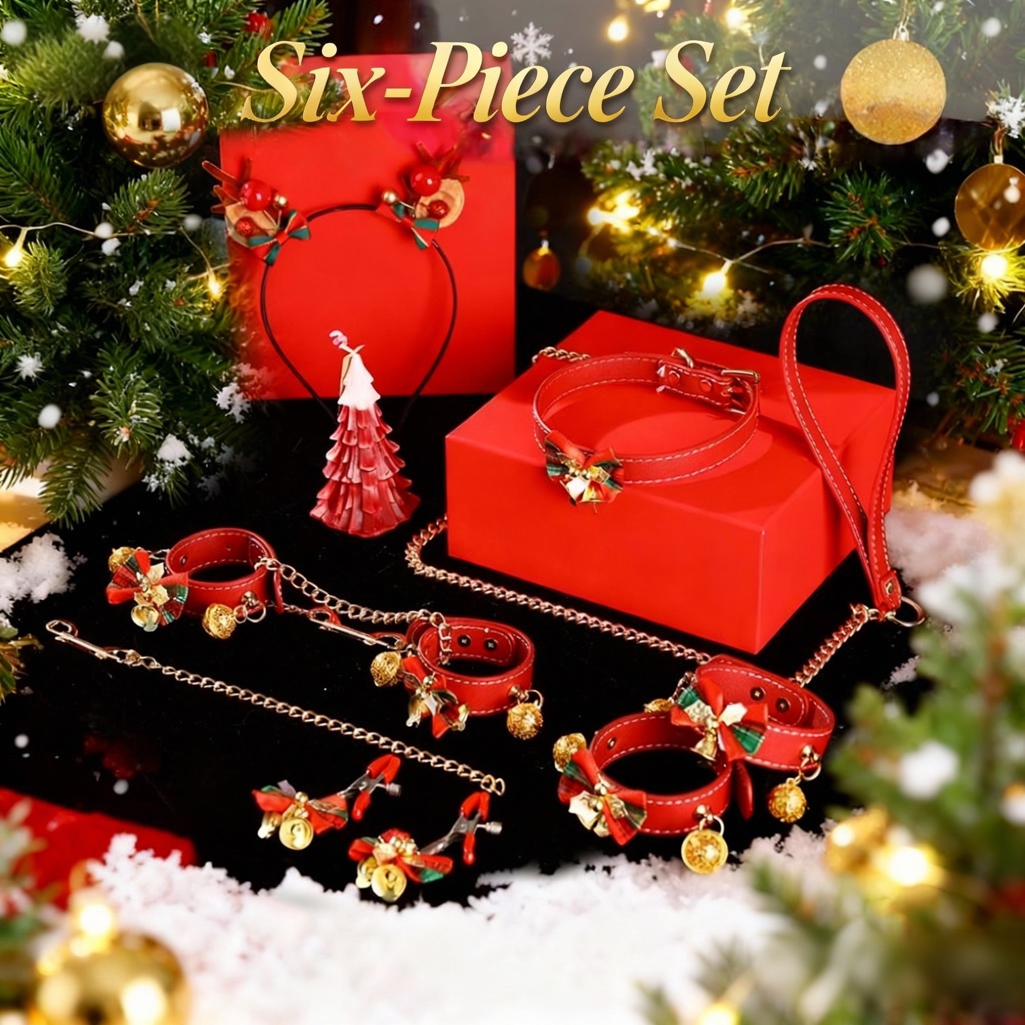 BDSM Christmas Gift Box 6-Piece Handcuff & Ankle Cuff Set