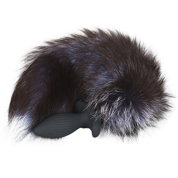 Ribbed Swinging Fox Tail Anal Plug Vibrator