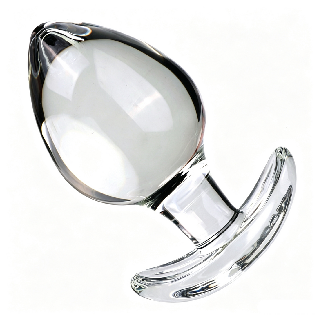 Clear Teardrop Beginner Glass Butt Plug