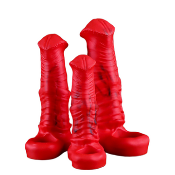 Red Silicone Fantasy Horse Cock Sleeve