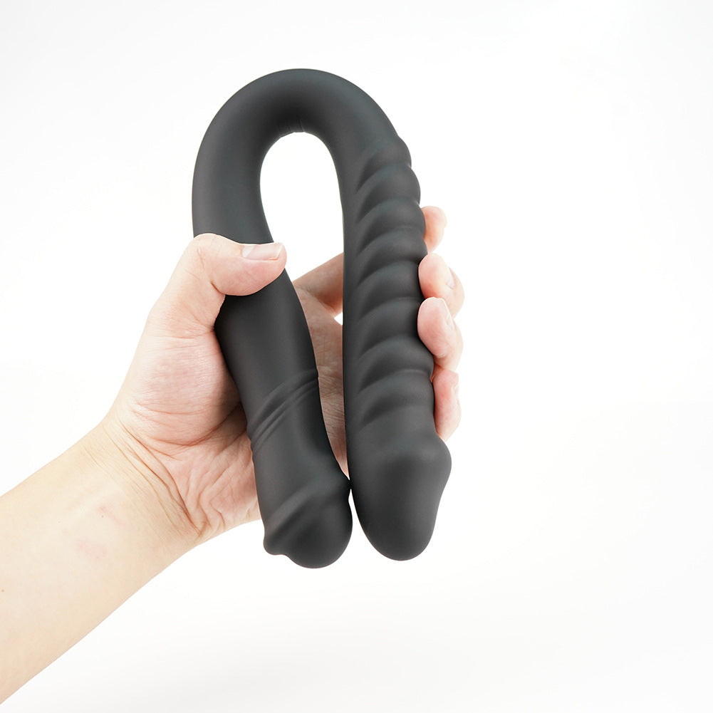 16 Inch Black Double-Ended Dildo For Lesbian