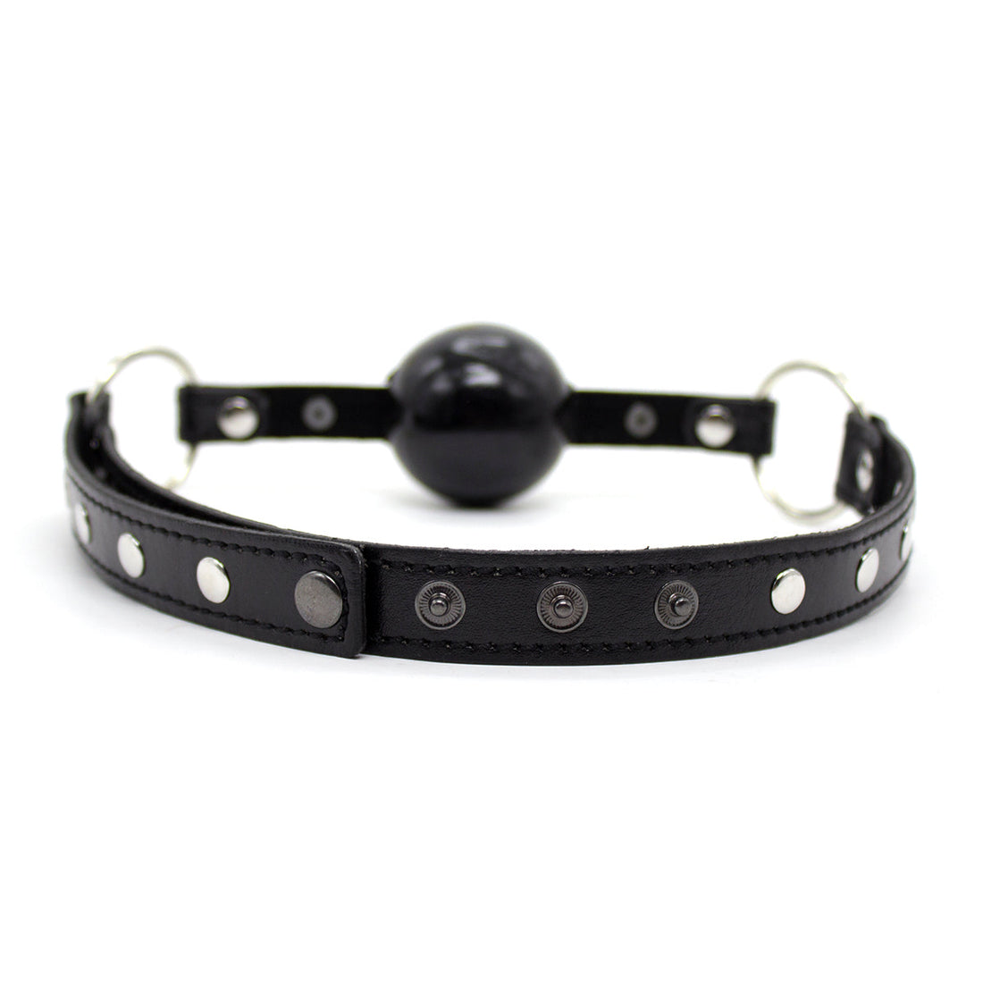 BDSM O-Rings Adjustable Black Ball Gag