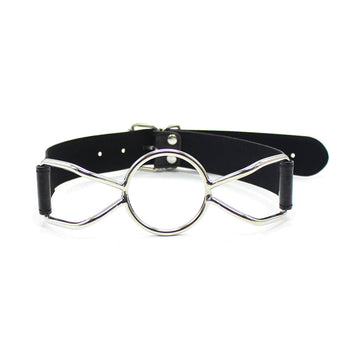 Black Leather Forced Open Mouth Spider Gag