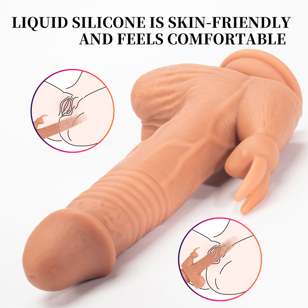 8 Inch Best Vibrating Thrusting Rabbit Dildo
