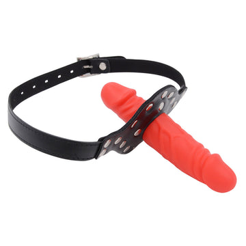 7 Inch BDSM Mouth Gag Bondage Face Dildo