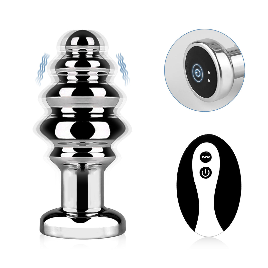 Anchor Shaped Remote Controlled Vibrating Metal Butt Plug