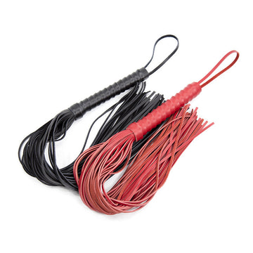 Genuine Leather Ribbon Handle BDSM Flogger