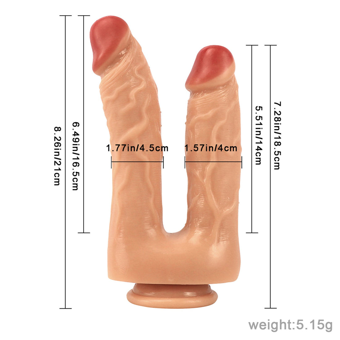Realistic Soft Silicone Double Penetration Dildo