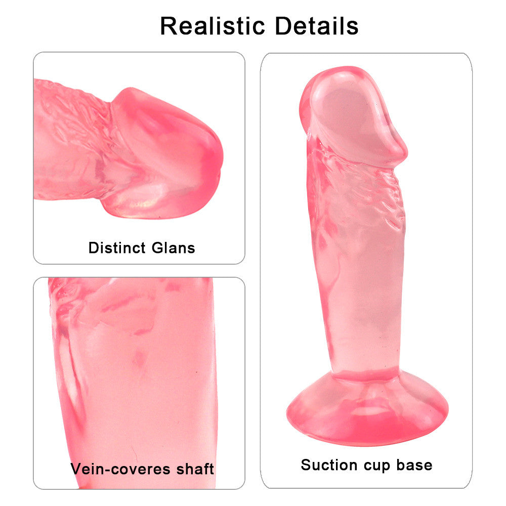 Short rough pink dildo