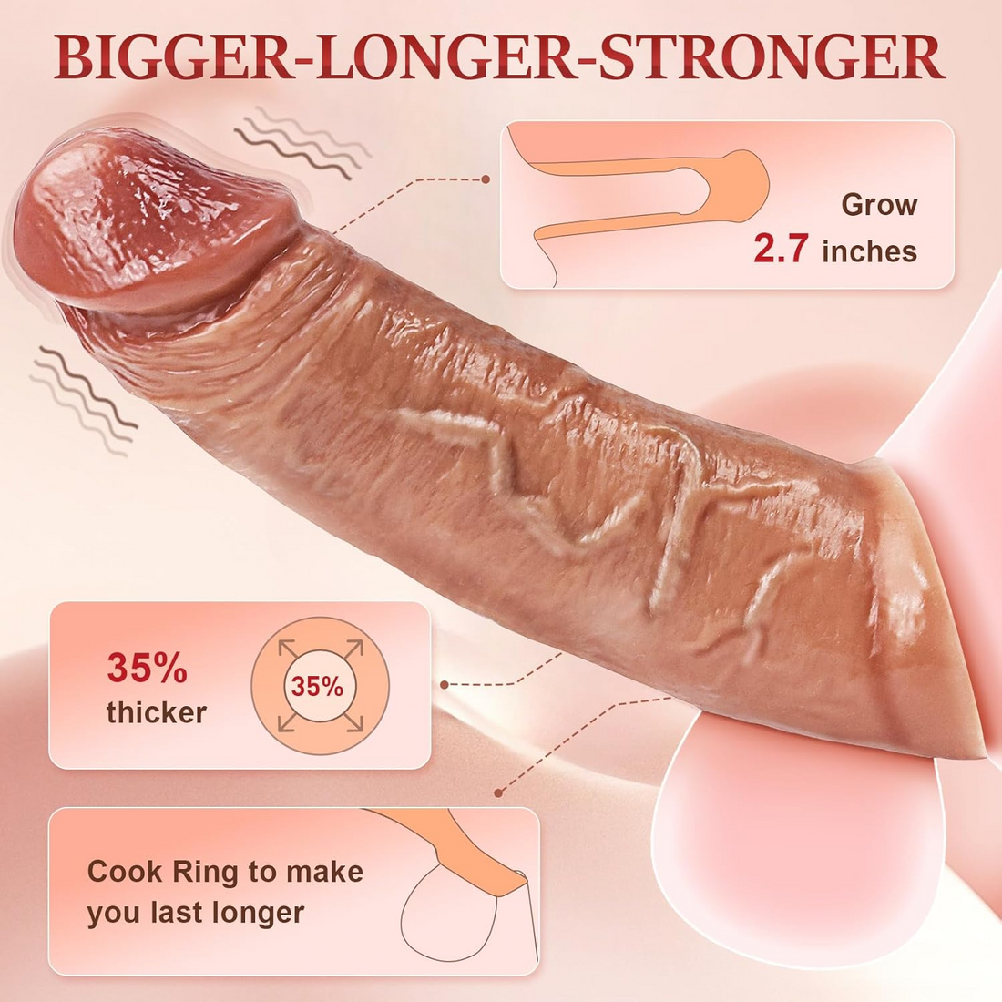 APP Realistic Textured Vibrating Penis Sleeve