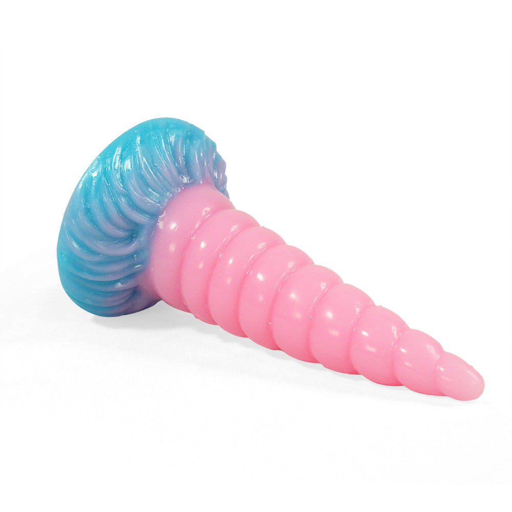 8 Inch Pink Light Up Tapered Unicorn Dildo