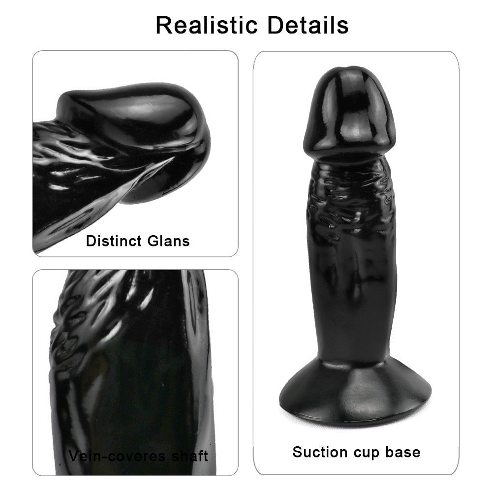 4 Inch Short Rough Black Dildo