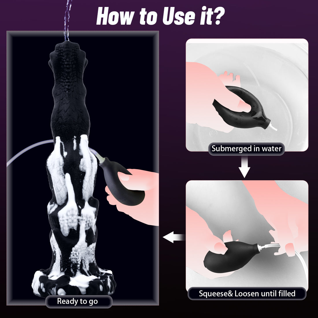 10 Inch Fantasy Silicone Dog Ejaculating Dildo