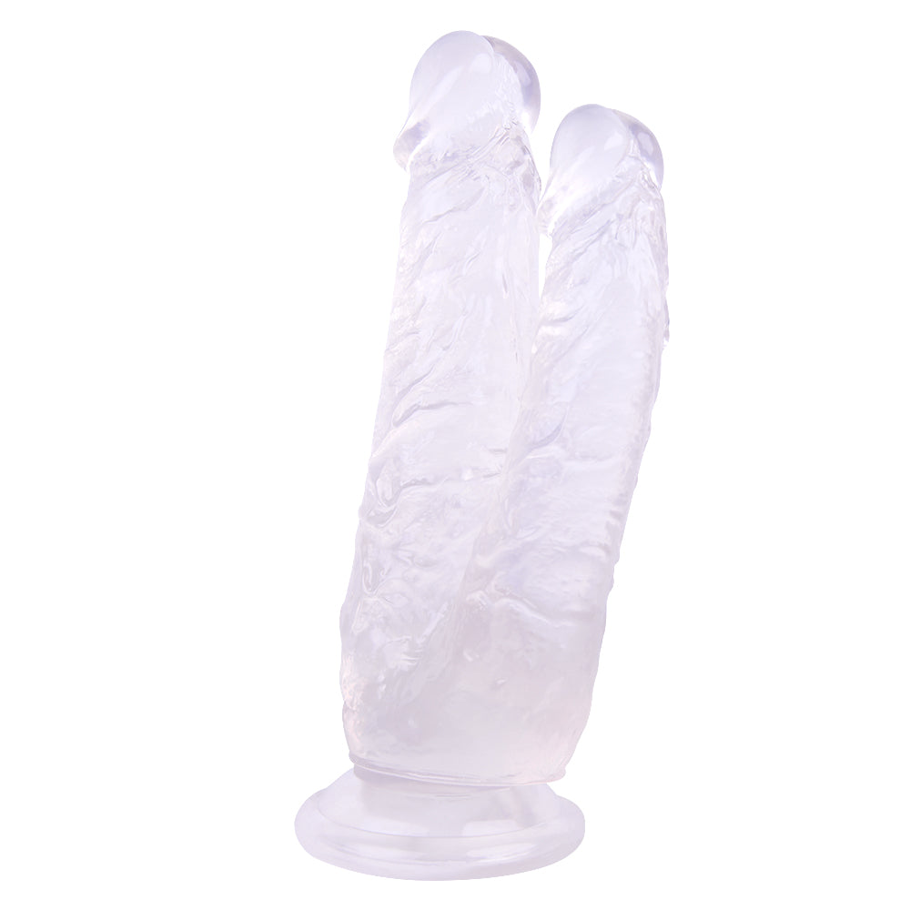 Clear Jelly Silicone Double Penetration Dildo