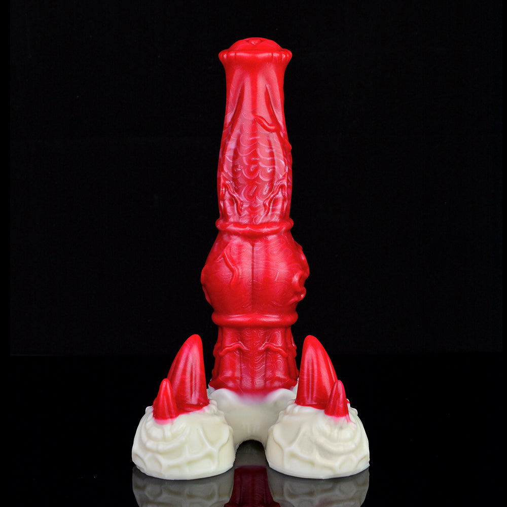 10 Inch Red Base with Fangs Horse Dildo