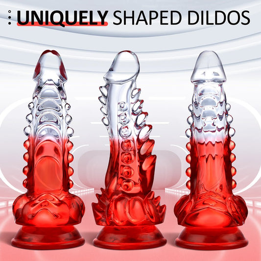 Clear Dragon Dildo Scaly Texture