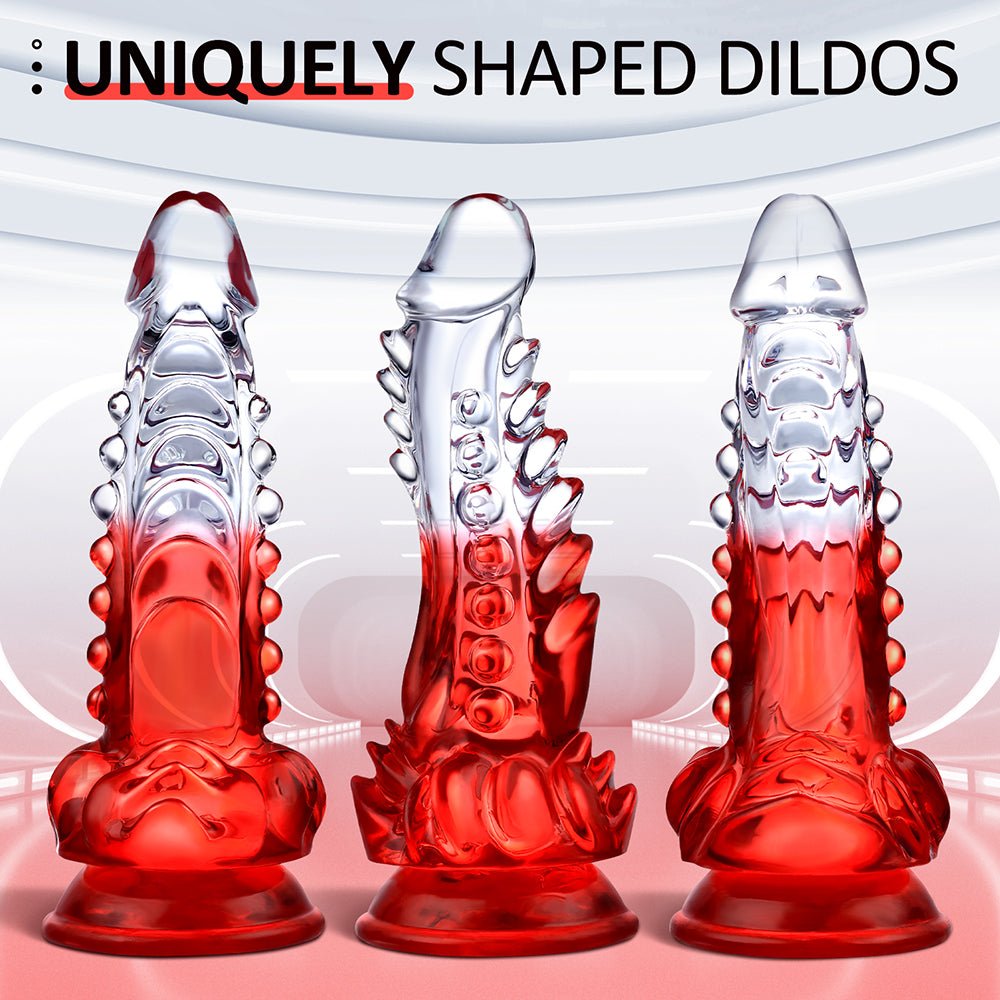 Clear Dragon Dildo Scaly Texture