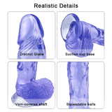 画像をギャラリー ビューアにロード Blue Dildo Jelly Realistic Suction Cup