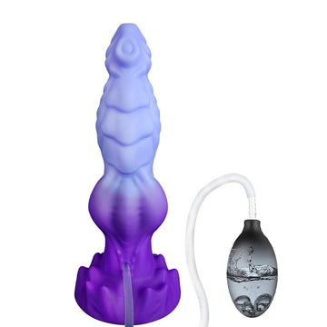 8.1 Inch Purple Fantasy Soft Silicone Squirting Dildo
