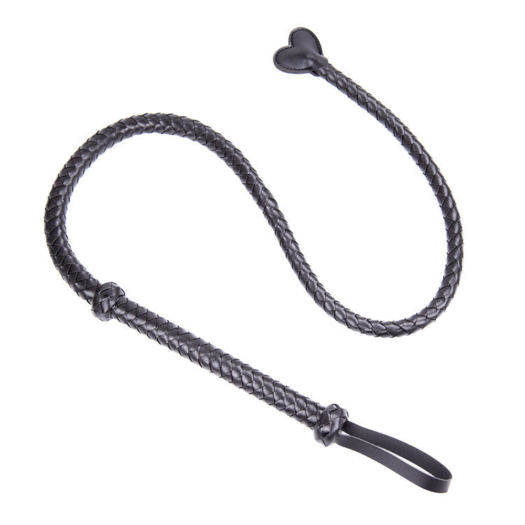 Red Braided Leather BDSM Whip – Heart Tip Teaser for Couples