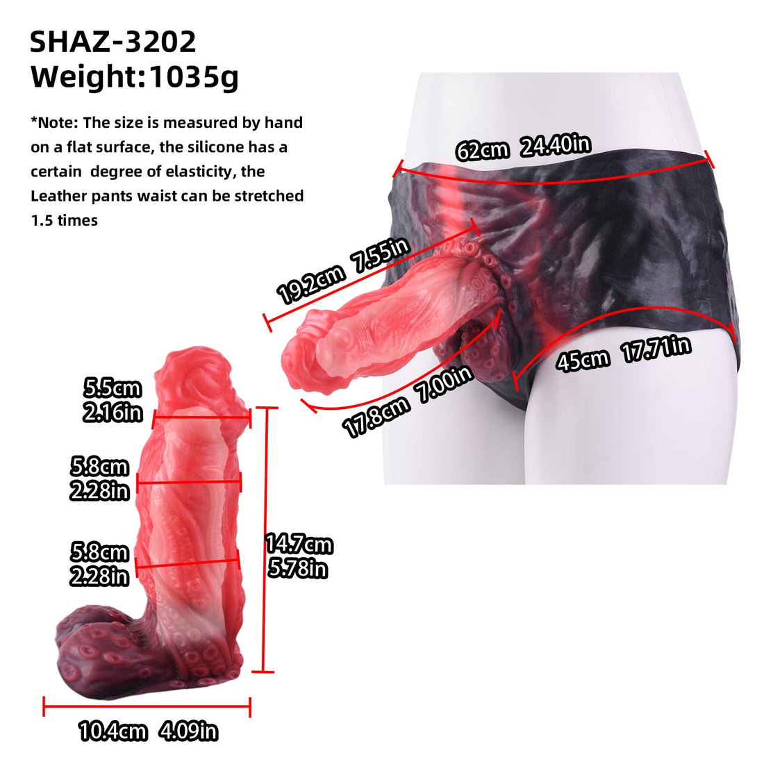 7 Inch Monster Tentacle Hollow Dildo Pants