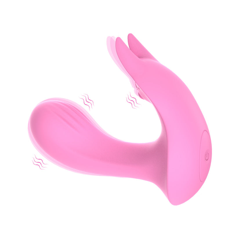 Pink Wearable Dual Motor Couple's Remote Control Vibrator