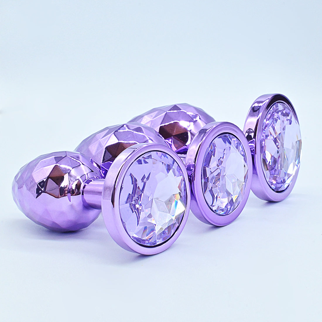 Purple Diamond Metal Gem Anal Plug Kit