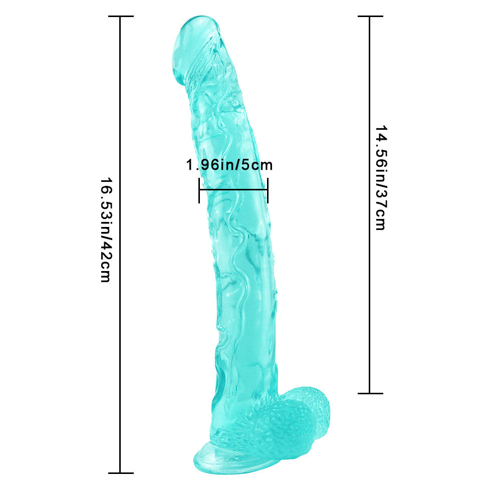 Ocean Blue Jelly Clear Long Dildo