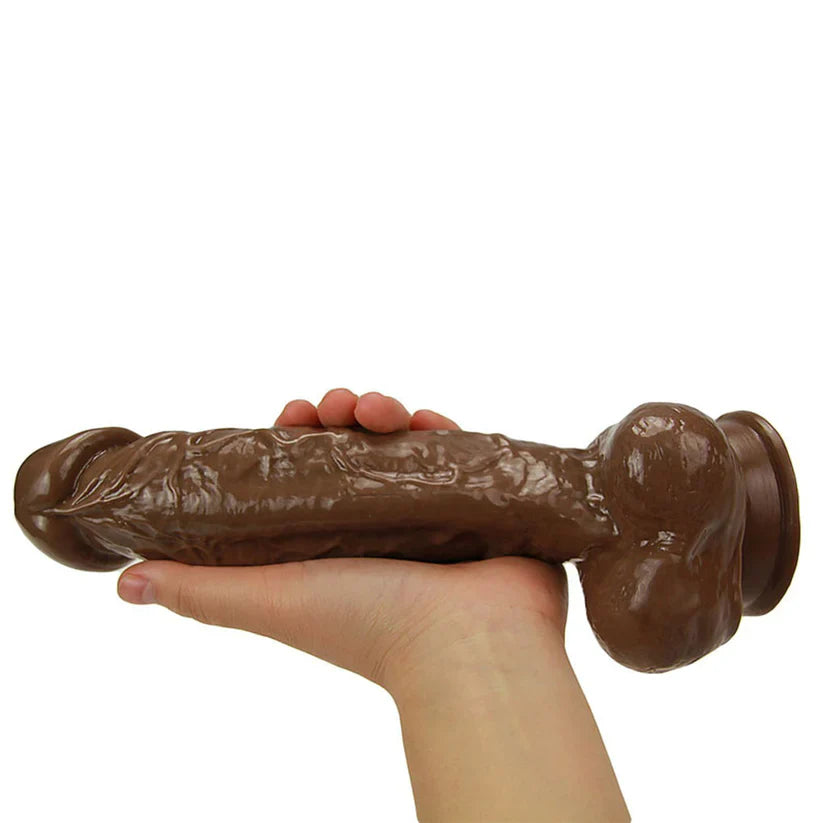 10 Inch Brown Realistic Dildo with Suction Cup
