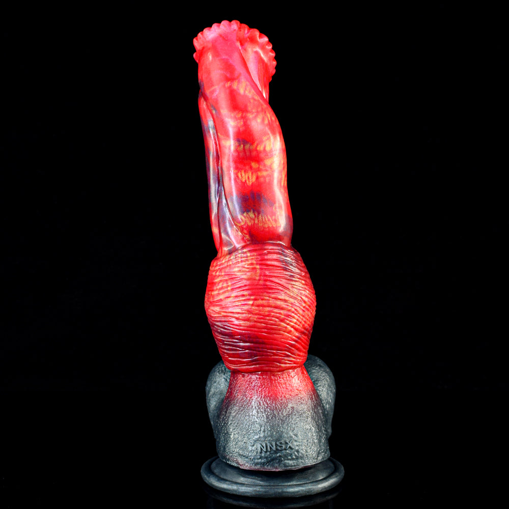 9.8 Inch Curvy Red Fantasy Horse Dildo