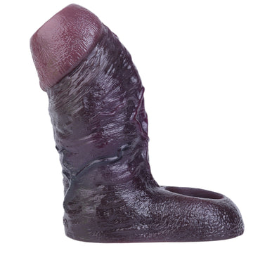 Girth Black Realistic Textured Silicone Penis Sleeve