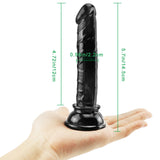 Load image into Gallery viewer, 6 inch Small black slim dildo