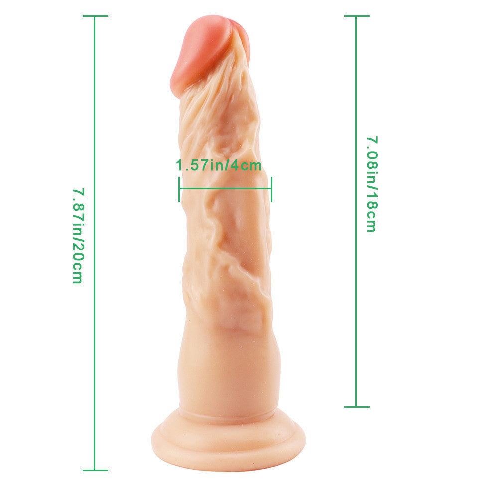 8 Inch super straight flesh colored dildo