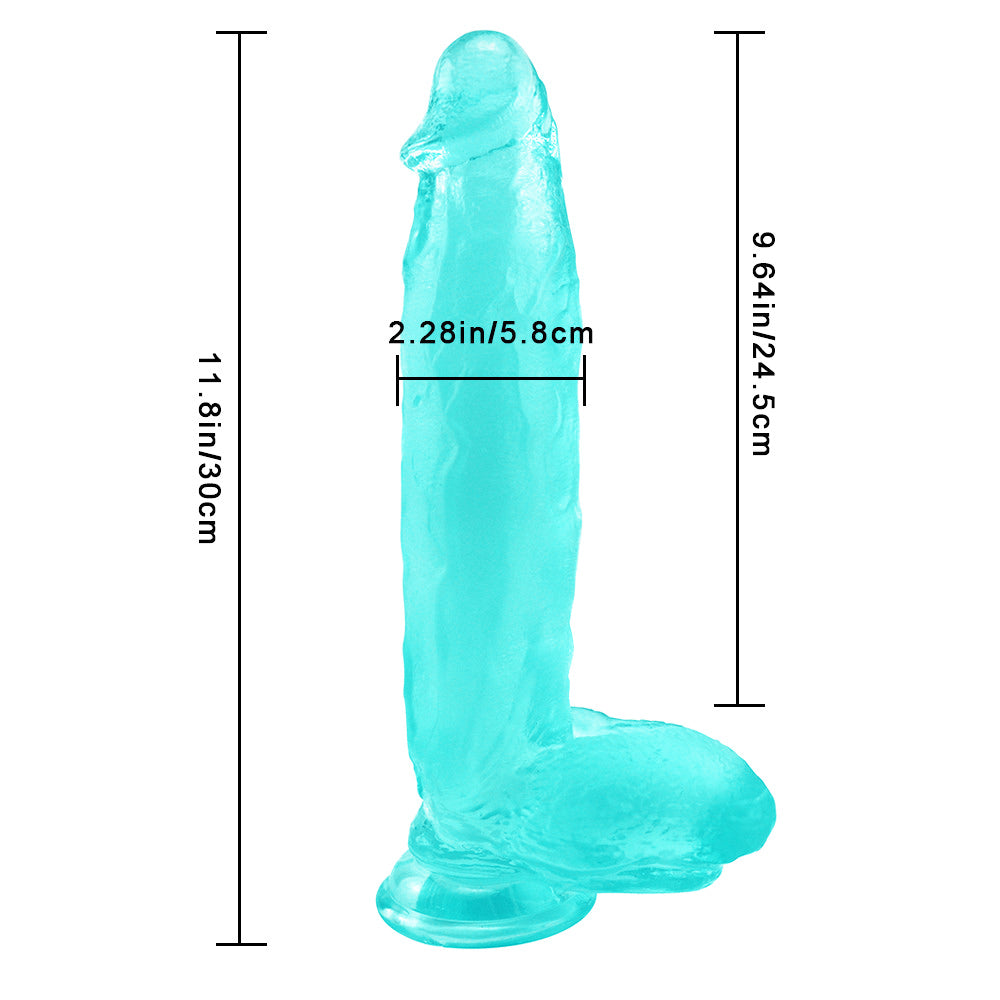 11 Inch Big Thick Green Jelly Dildo
