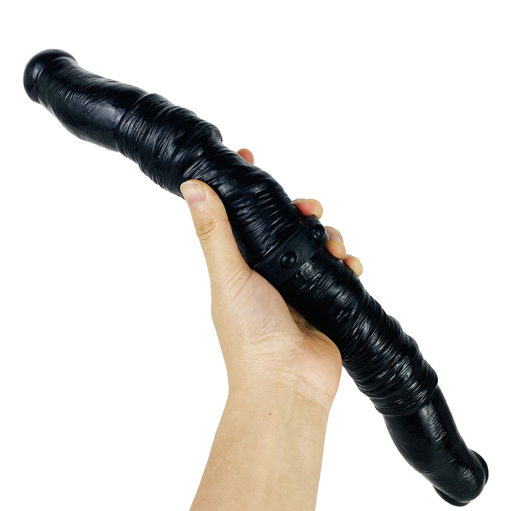 15.35 Inch Black Double-Ended Dildo For Lesbian