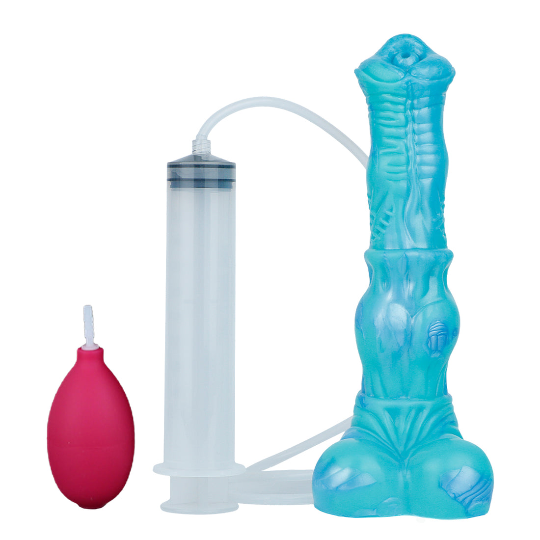 Green Silicone Dog Knot Electric Ejaculating Dildo