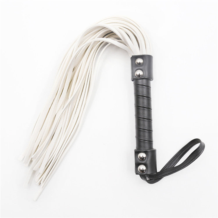 White Riding Whip Leather BDSM Flogger