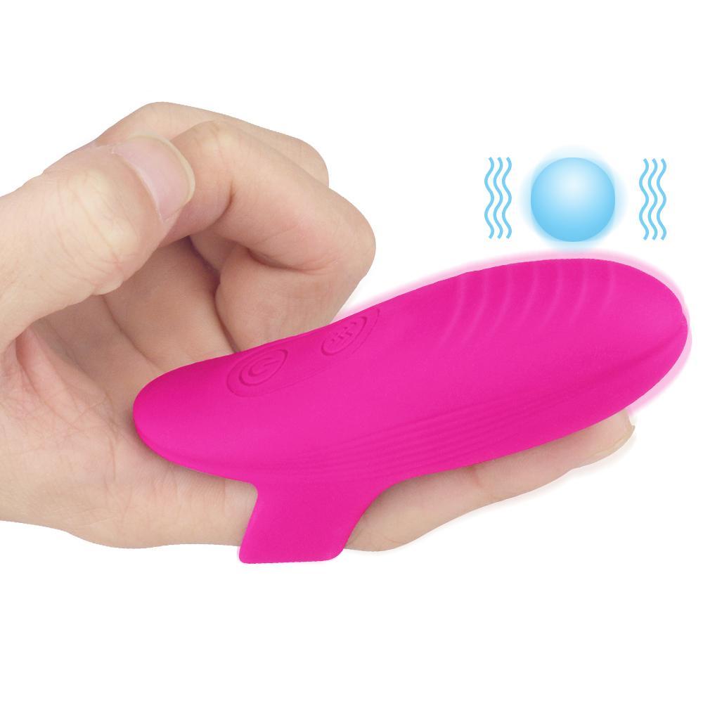 Usb Charge Soft Silicone Finger Vibrator Rose Red