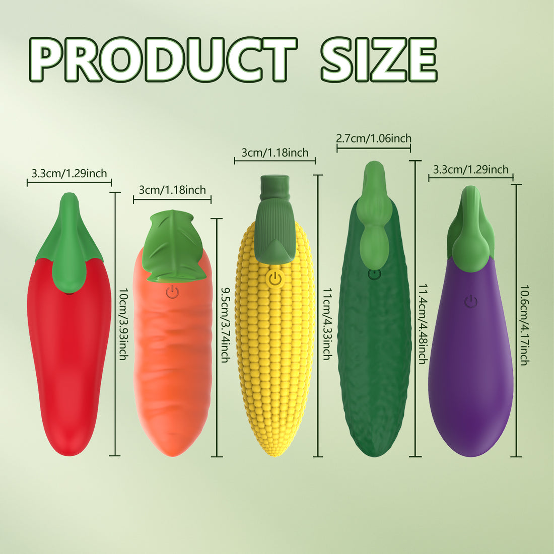 Five Discreet Vegetable Shaped G Spot Vibrators