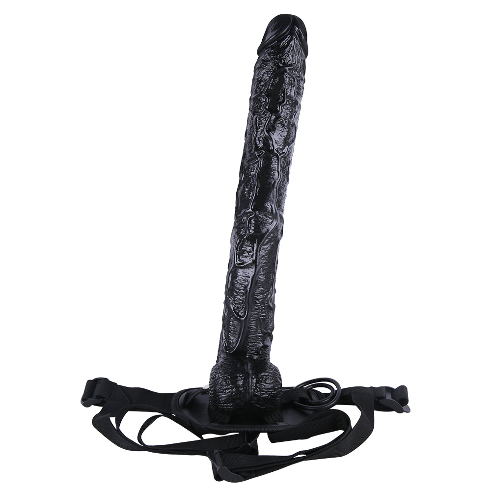 Huge Strap On 16 Inch Black Dildo