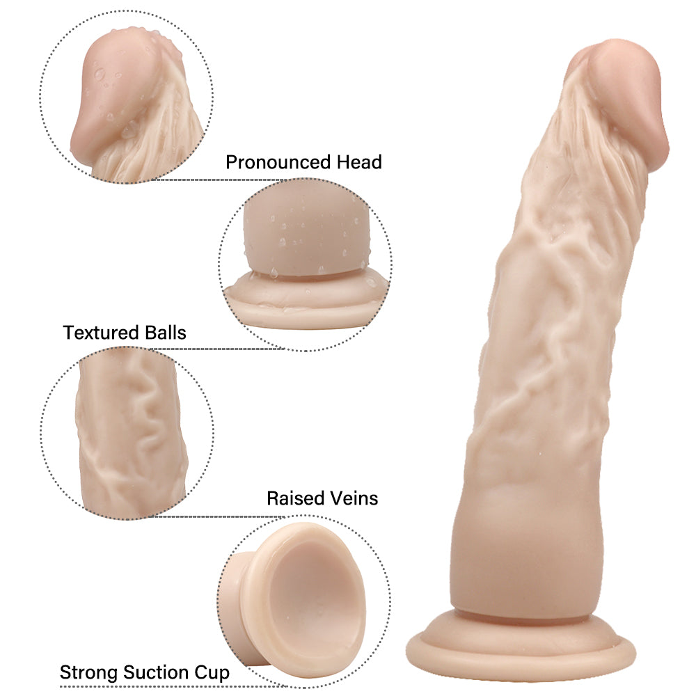 8 Inch super straight skin color dildo