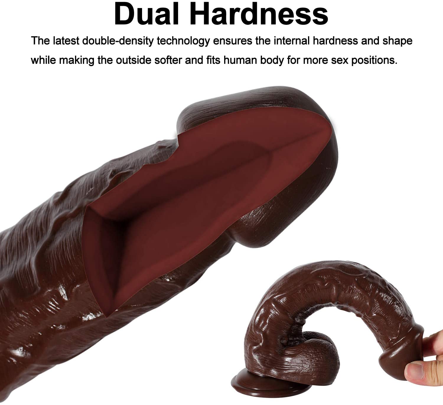 11 Inch Brown Giant Thick G-Spot Lifelike Suction Cup Dildo