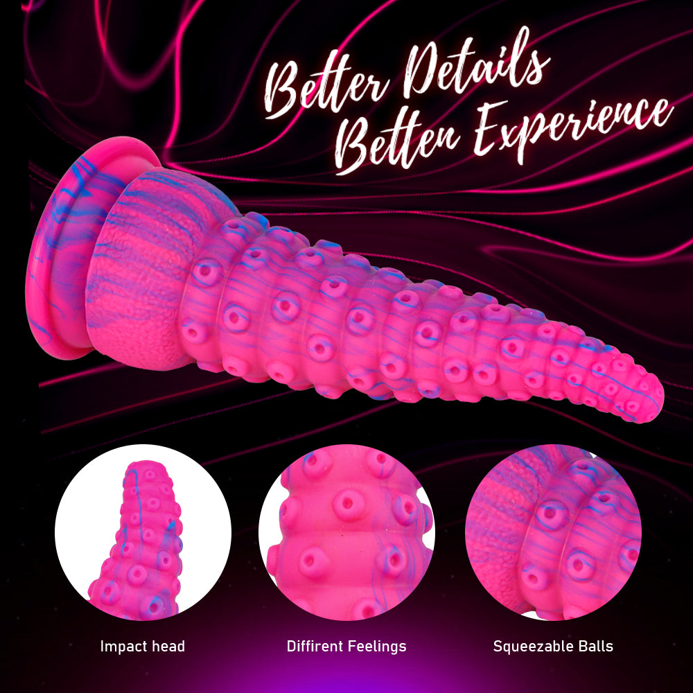 Pink Octopus Feet Suction Cup Dildo