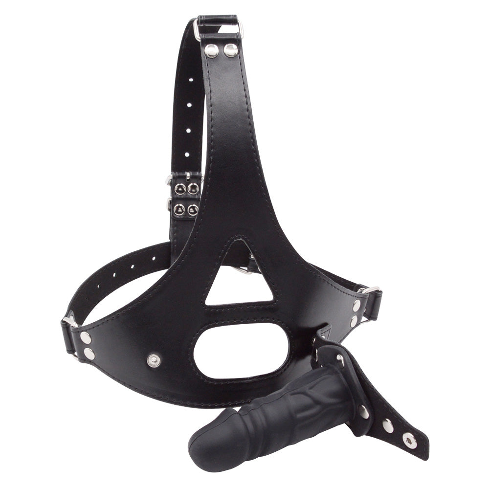 Removable Leather Custom Gag BDSM Dildo Mask