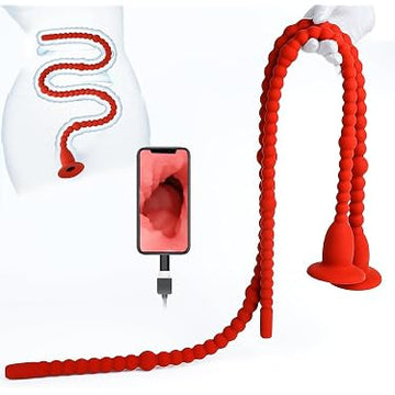 Extra Long Hollow Beaded Anal Douche Plug