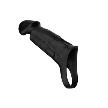 Black Silicone High-Frequency Vibrating Penis Sleeve